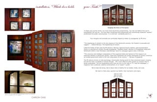 39
Stripping the Doors of Perception
To begin your journey herein, you must erase all previous programming. You may not believe that you’re
brainwashed, but you are. You have been conditioned and programmed with scientifically implanted “wisdom”
proliferated into public consciousness. It is contrived - somebody paid for it.
Your thoughts and attitudes are continually shaped by media, by propaganda, by PR firms.
“The engineering of consent is the very essence of the democratic process, the freedom to persuade and
suggest.” -- Edward Bernays, The Engineering of Consent
Called the Father of Spin (and the PR industry), Bernays, Sigmund Freud’s nephew, used psychoanalytic
theory to manufacture consent through propaganda. Goebbels (Hitler’s Minister of Propaganda) along with
Riefenstahl (Hitler’s main filmmaker) used Bernays’ book for campaigns against Jews in Germany.
“The conscious and intelligent manipulation of the organized habits and opinions of the masses is an
important element in democratic society. Those who manipulate this unseen mechanism of society constitute
an invisible government which is the true ruling power of our country.” -- Bernays, Propaganda
The PR industry thrives on mob psychology, intentionally chosing words for their emotional impact, knowing
full well the mob is incapable of rational thought. PR is most effective when people are unaware they’re
being manipulated. You are manipulated every time you turn on the radio or TV, read the newspaper, a
magazine, hear a politician, celebrity-endorsement, or an “expert”/ pundit ...
We’ve been led astray, lied to about what is healthy for our bodies, minds, and souls.
We need to think anew, question our beliefs, their mechanics and origins.
open our mind.
open our eyes.
open our hearts.
poetry, oil, acrylic, gold/silver dust mahogany woods from demolition
8’ X 4 1/2’ and 10’ X 4 1/2’ 2008-9
installation,”Which door holds your Truth?”
 