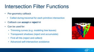 Primitive Intersection Embree Ray Tracing Kernels | Overview and New Features | SIGGRAPH 2018 ...
