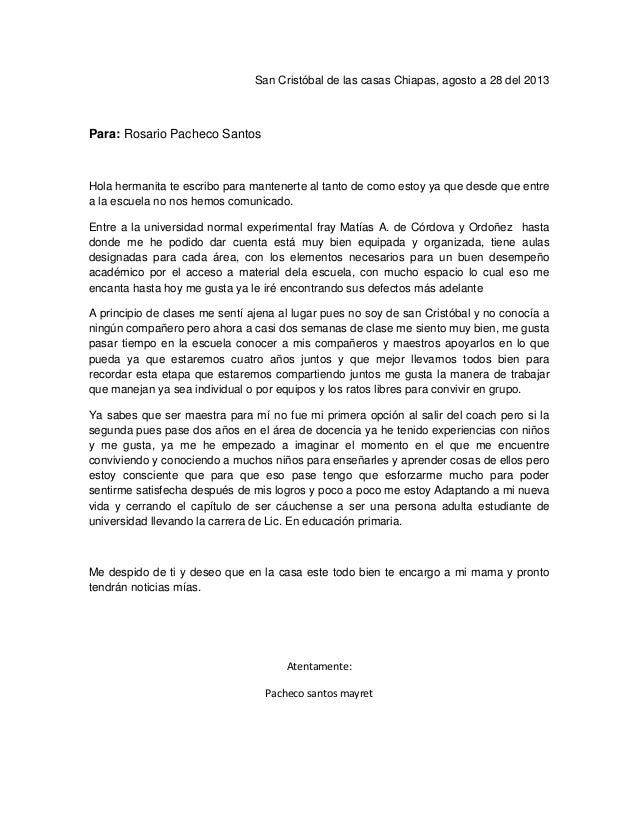 Carta para un familiar