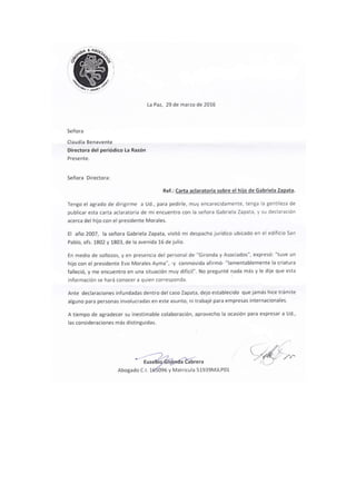 Carta de Eusebio Gironda