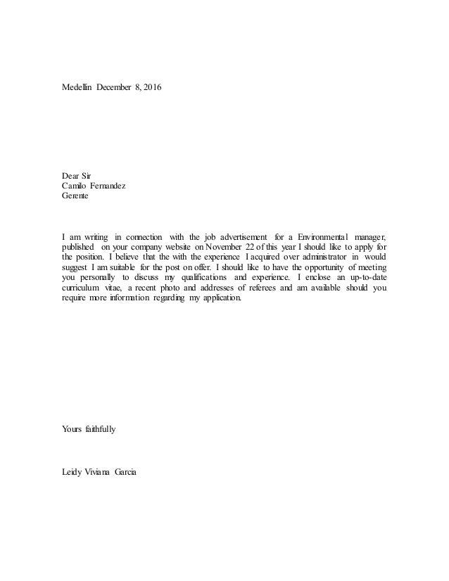 Carta solicitud de empleo