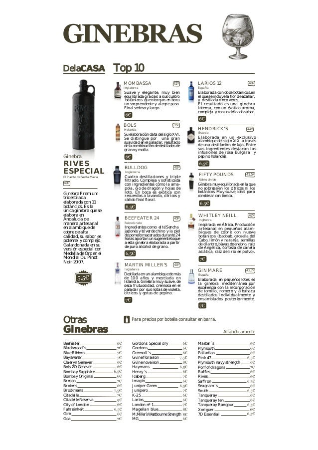 Carta de 470 Gin Bar en Puerto Sherry