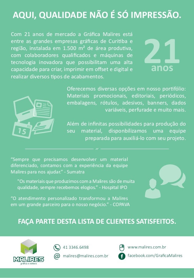 Carta de Apresentação Gráfica Malires
