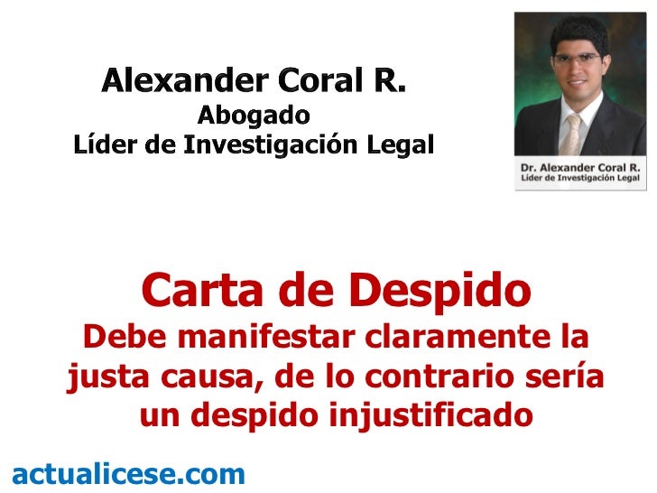 Carta De Despido Justa Causa Colombia  q Carta De