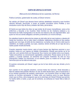 Carta De Lentulo A Octavio