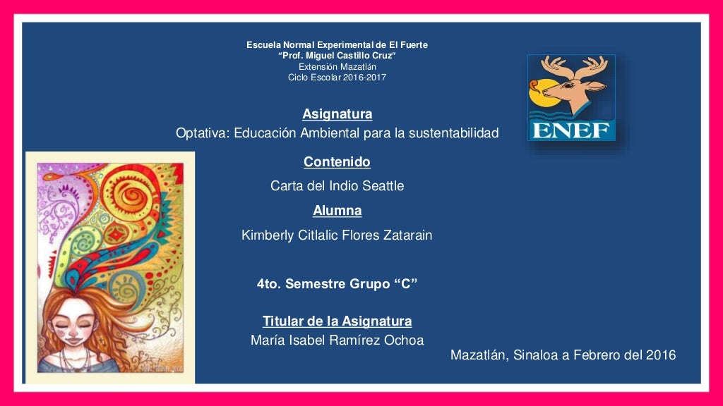 Carta del gran jefe seattle de la tribu de los swamish a