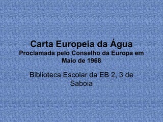 Carta Europeia Da áGua