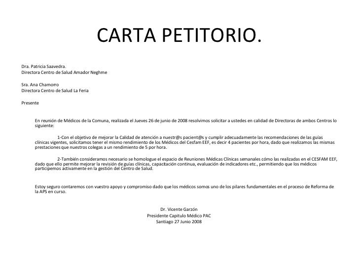 Carta Petitorio