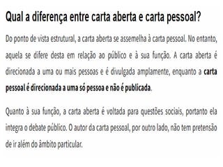 CARTA ABERTA.pptx GÊNEROS TEXTUAL SLIDES