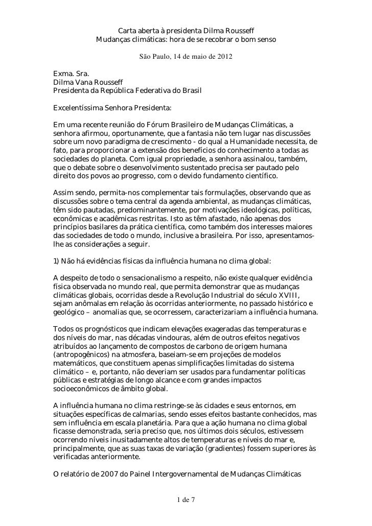 Carta aberta para a presidente Dilma