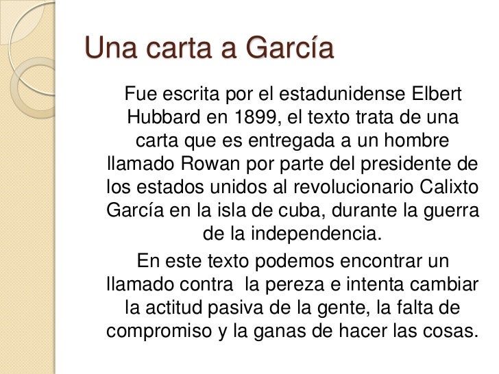 Carta A Garcia De Elbert Hubbard Pdf - Sample Site w