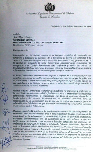 Carta a la OEA - Insulza 