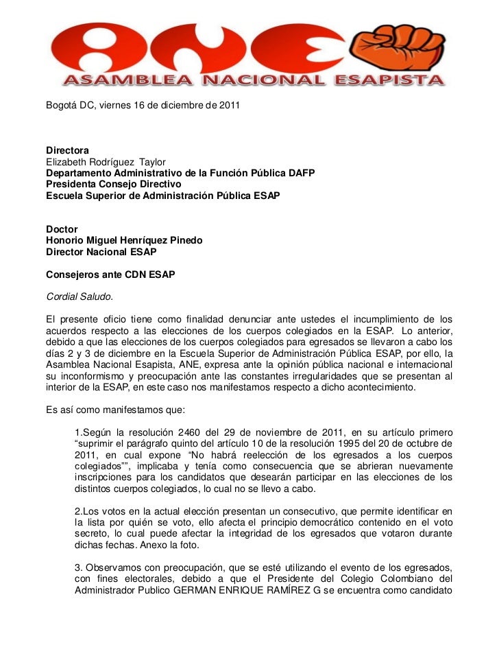 Carta ANE garantia cuerpos colegiados egresados 2012