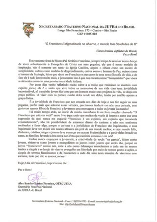 Carta aos jufristas do brasil por ocasião da festa de são francisco 2010[1]