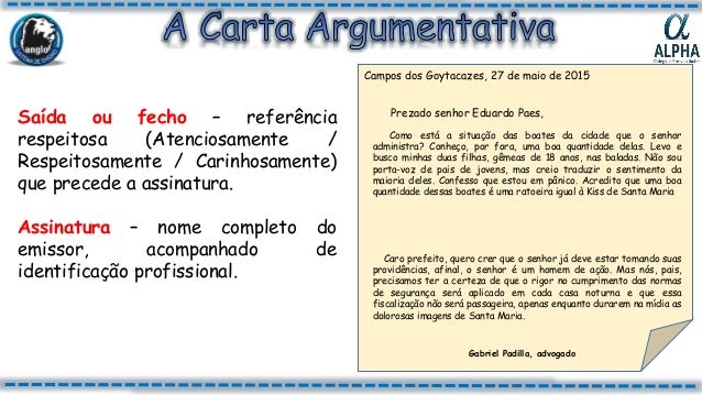 Exemplo De Uma Carta Argumentativa  Recipes Pad r