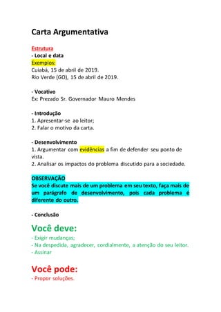 Carta Argumentativa