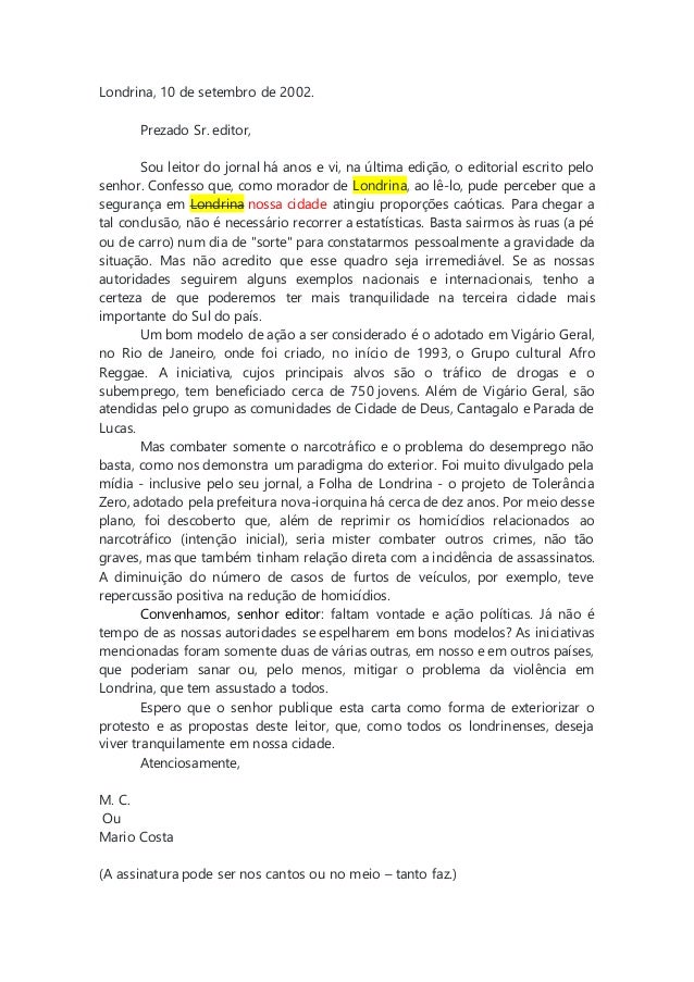 Carta argumentativa