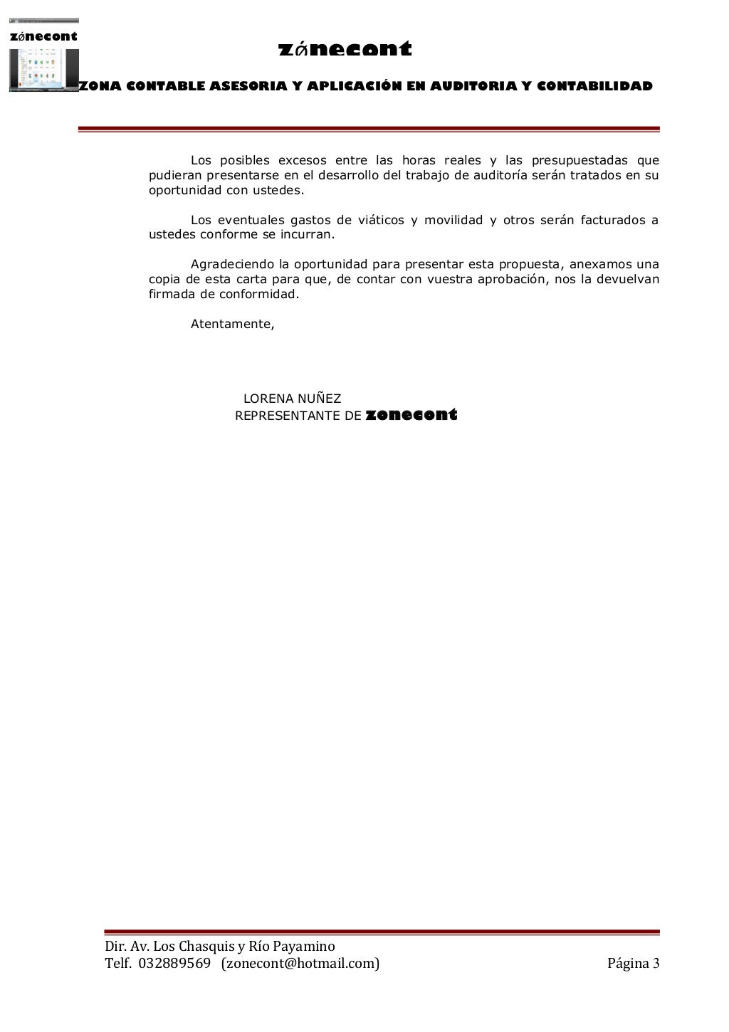 Carta auditoria
