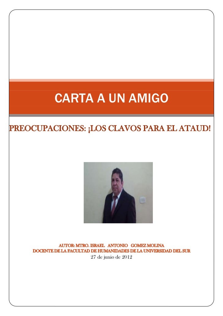 Carta a un amigo