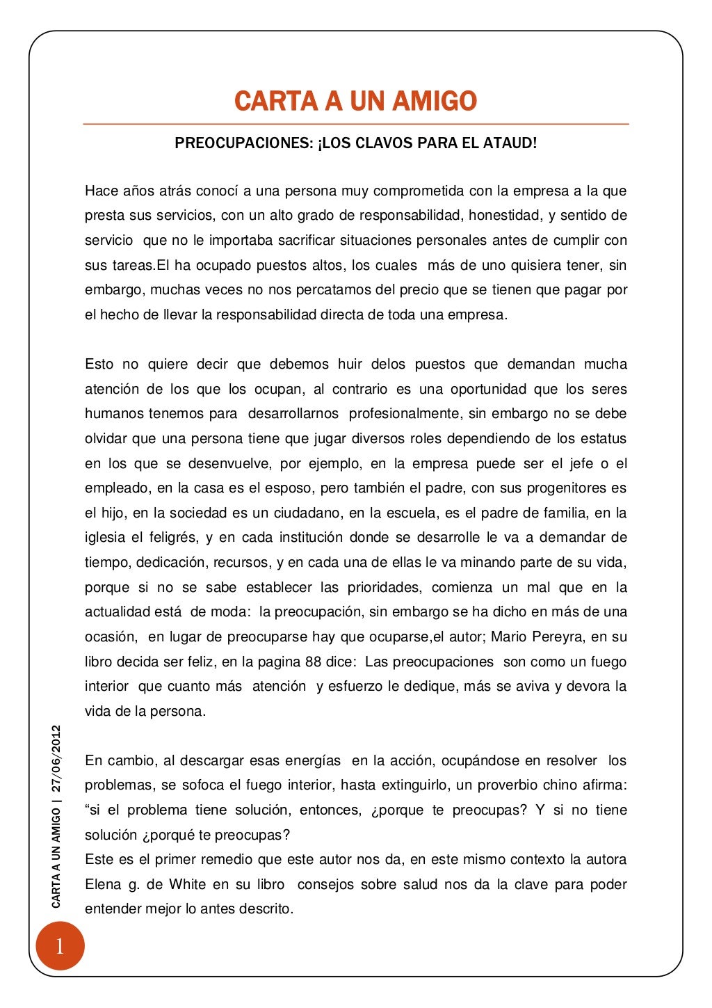 Carta A Un Amigo Que Se Casa Carta a un amigo