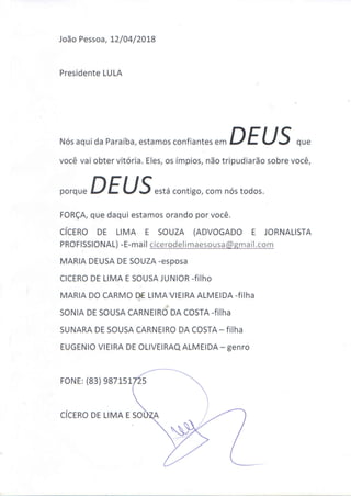 Carta para Lula