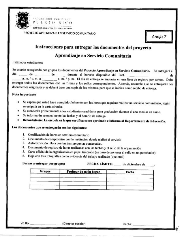 Carta circular de 40 horas de labor comunitaria