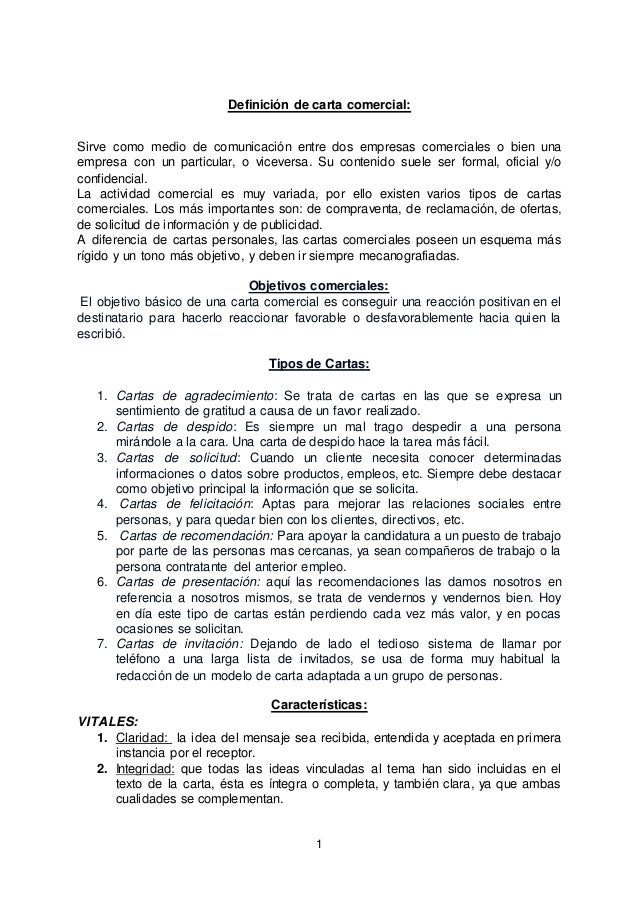 Informe de Carta Comercial