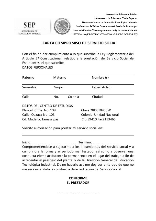 Carta compromiso