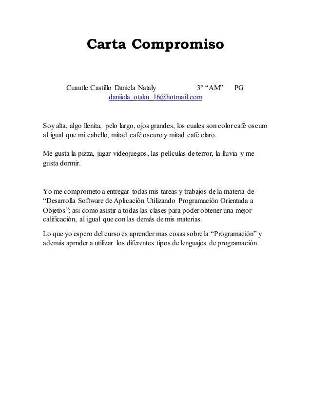 Carta compromiso