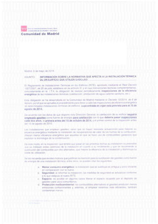 Carta Comunidad de Madrid