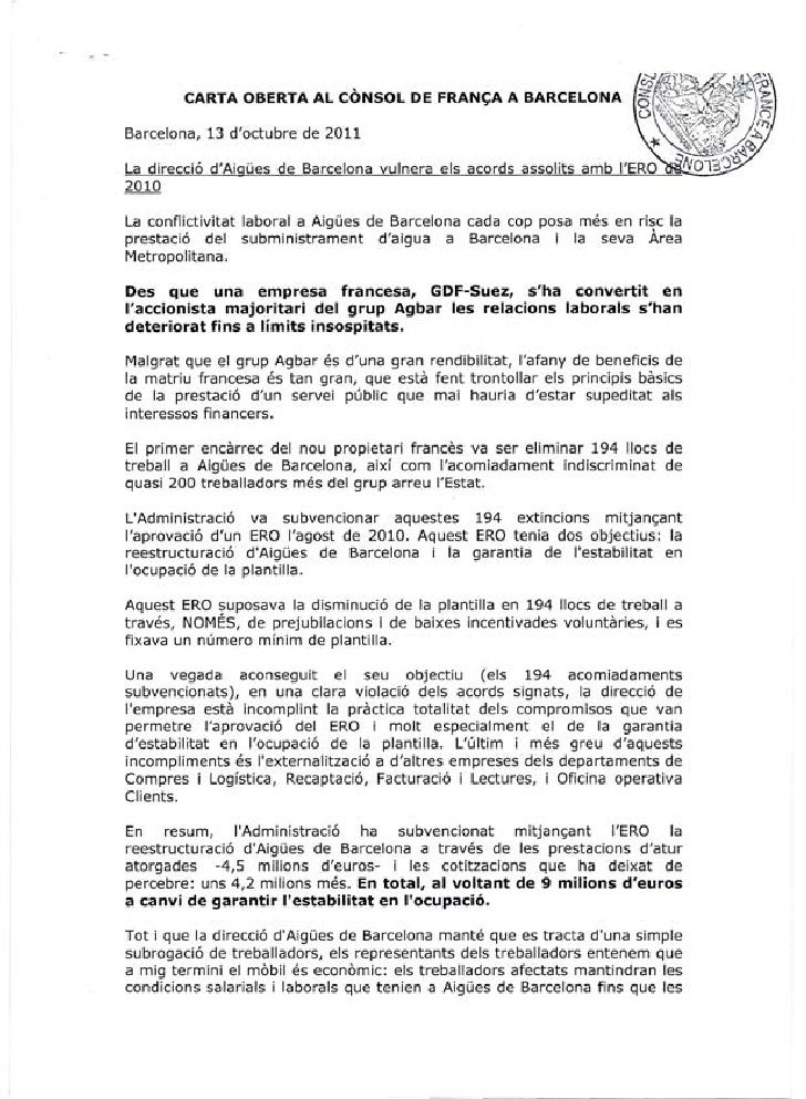 Carta consulado frances