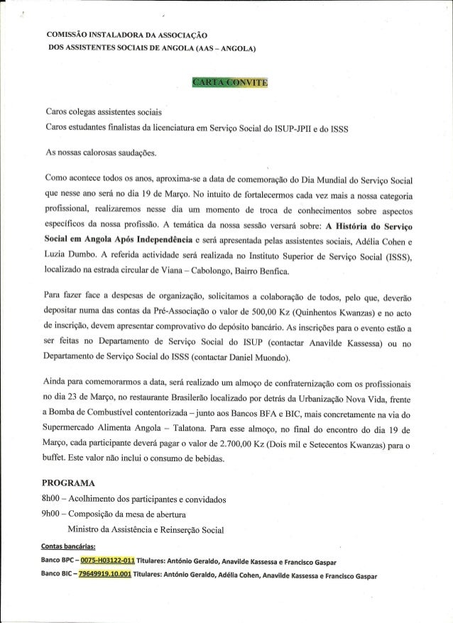 Carta convite 2013