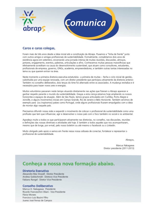 Carta de Agradecimento - Diretoria Gestão 2011/2013