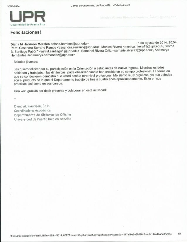 Carta de agradecimiento