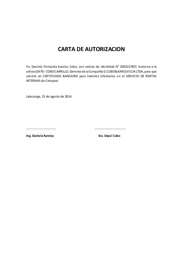 Carta De Autorizacion
