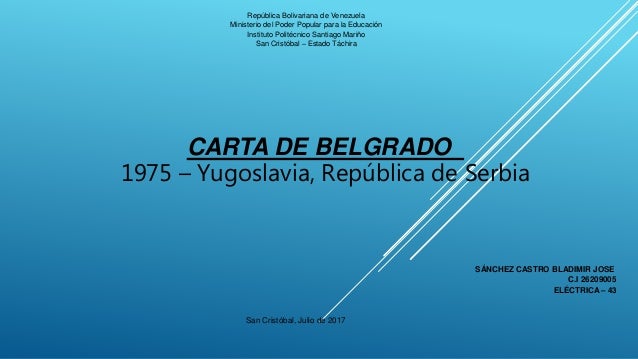 Mapa conceptual de la carta de belgrado acerca de la 