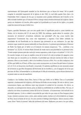 Carta De Bxvi A Los Obispos