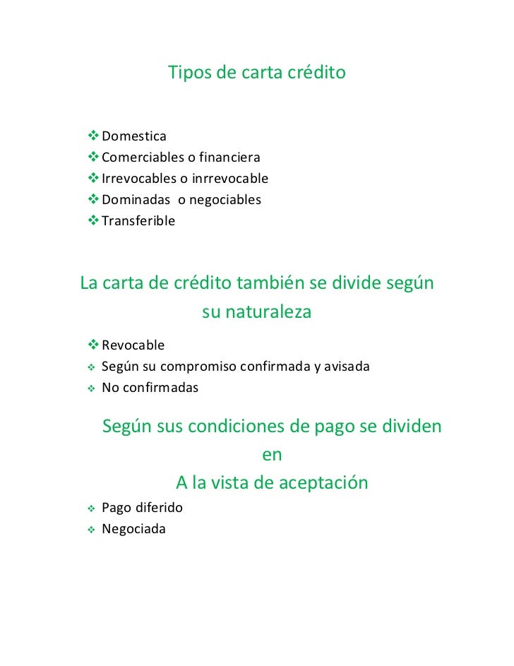 Carta de credito