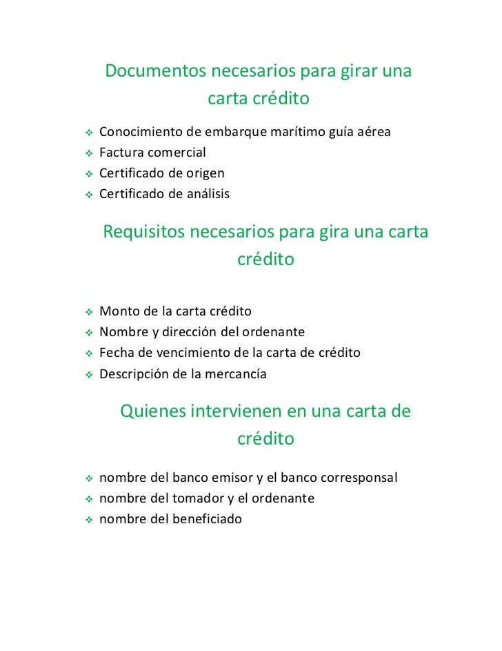 Carta de credito