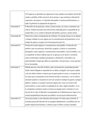 Carta de Derechos de los Estados Unidos | DOCX
