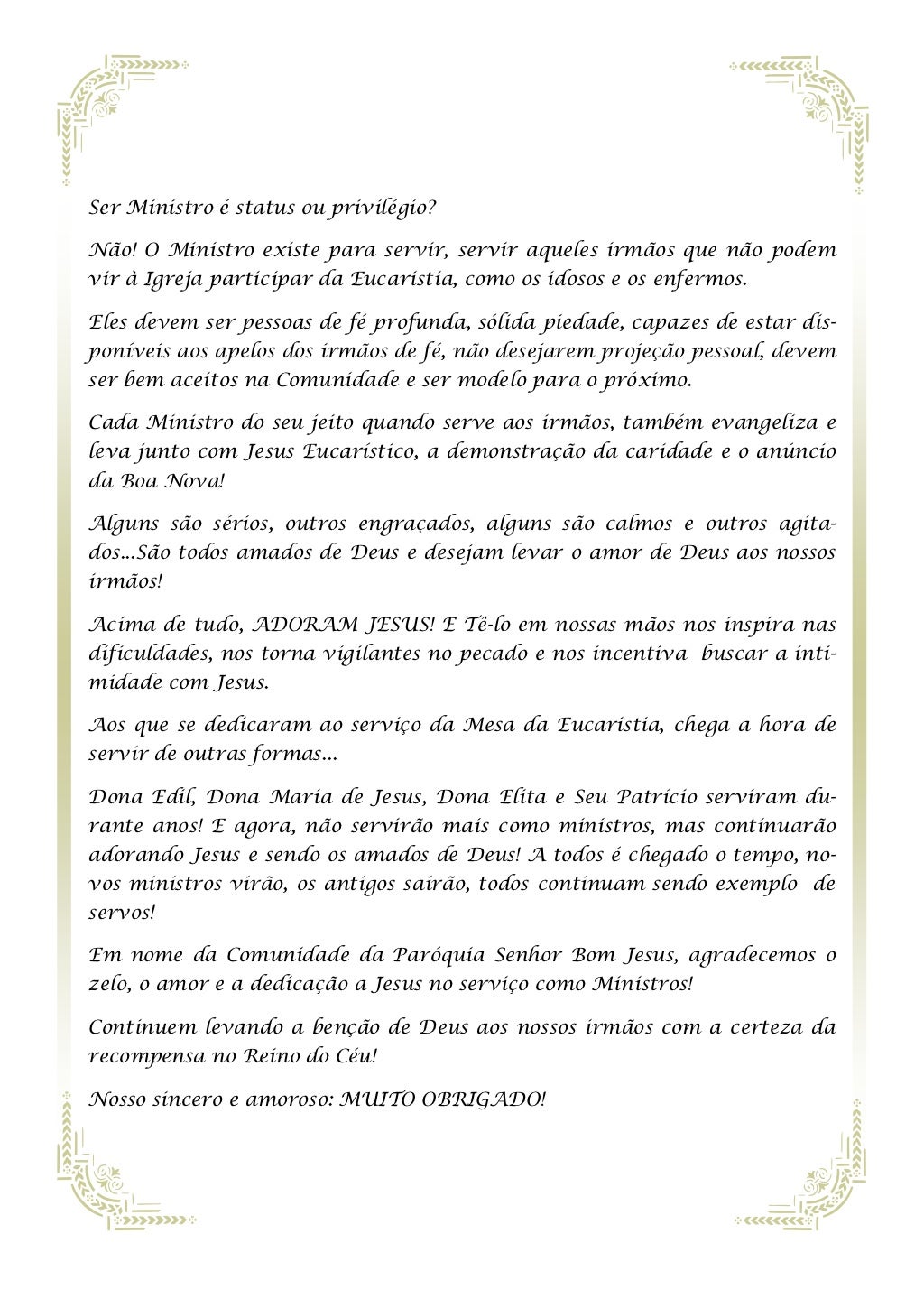 Carta de despedida