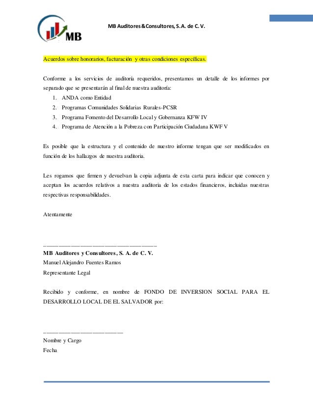 Carta de encargo de auditoria