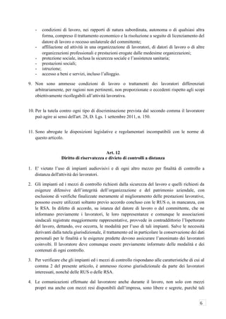 Carta dei diritti del lavoro testo finale 13.01.2016