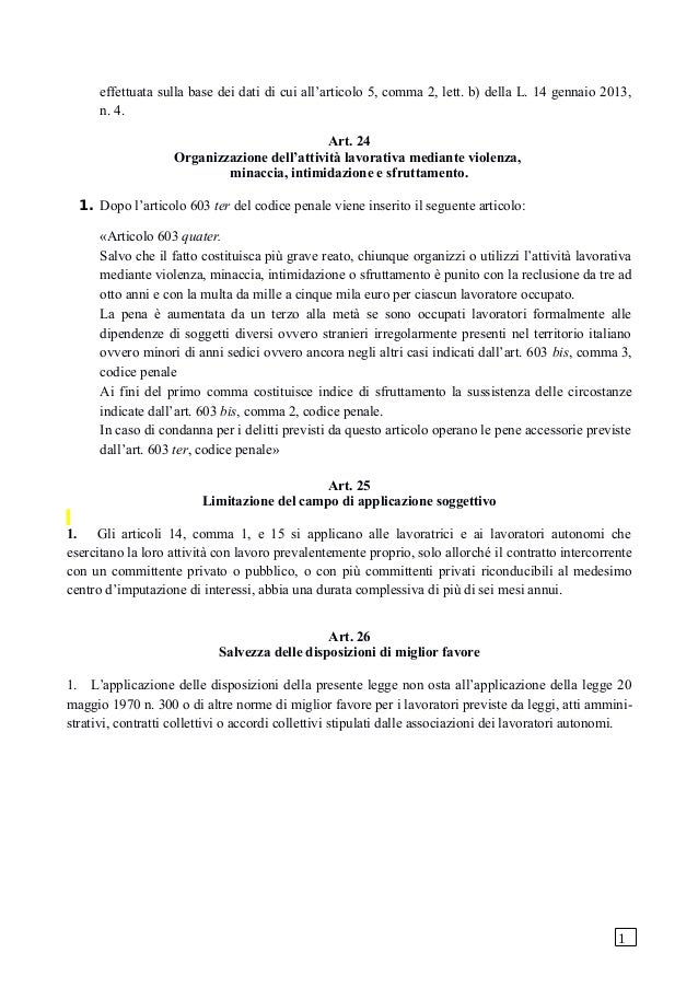 Carta Dei Diritti Del Lavoro Testo Finale 13012016