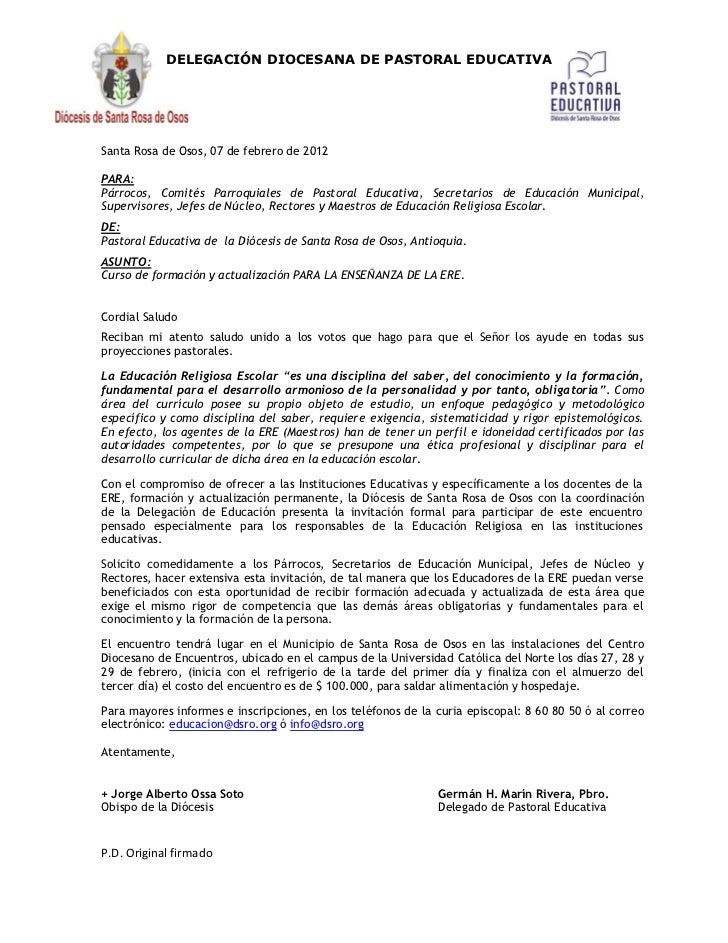 Carta de invitación ERE 2012