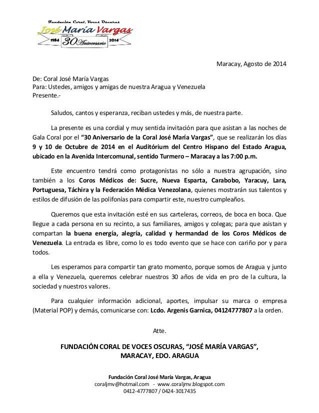 Carta de Invitación General
