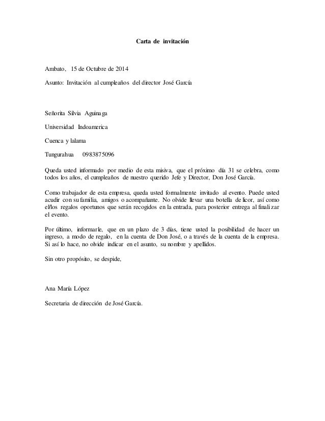 Carta de invitación tics