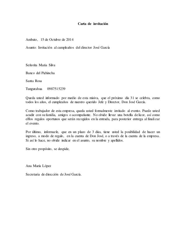 Carta de invitación tics