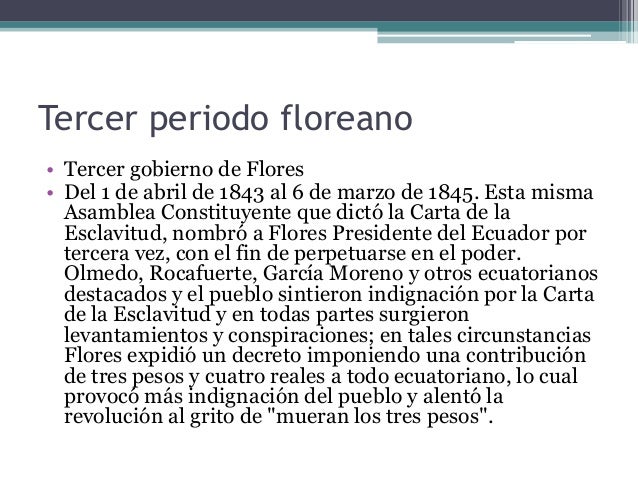 Carta de la esclavitud y jose flores