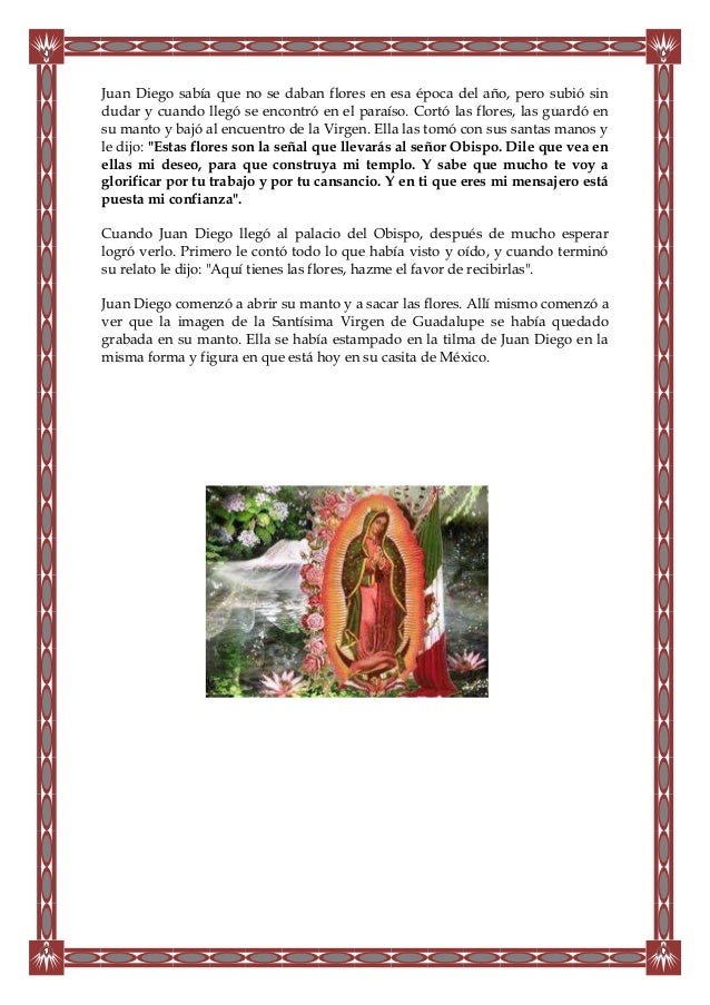 Carta de la virgen de guadalupe